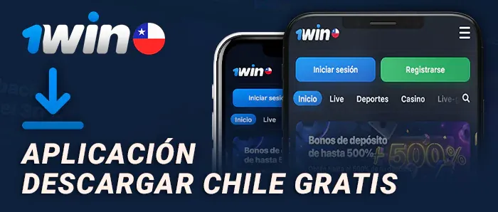 Aplicación de 1win para Chile con la caja abierta
